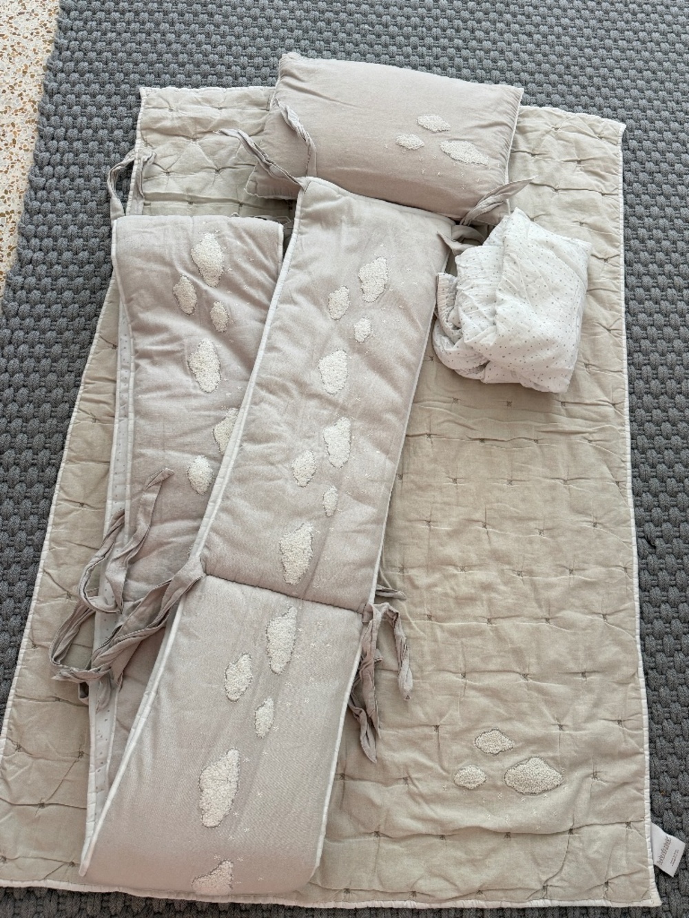 RH crib quilt and protectors and sheet